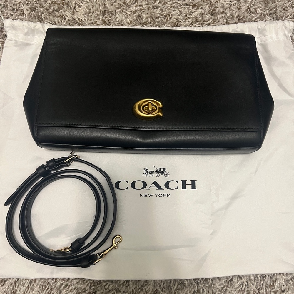 Coach Black Leather Clutch